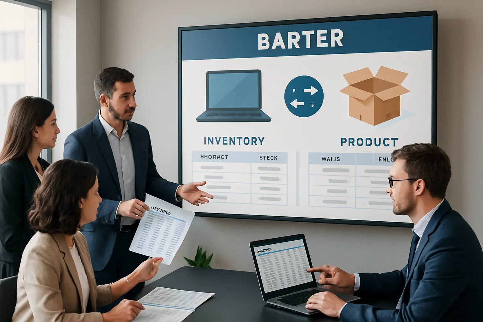 Stok eritme barter sürecini platformda yöneten şirket çalışanları
